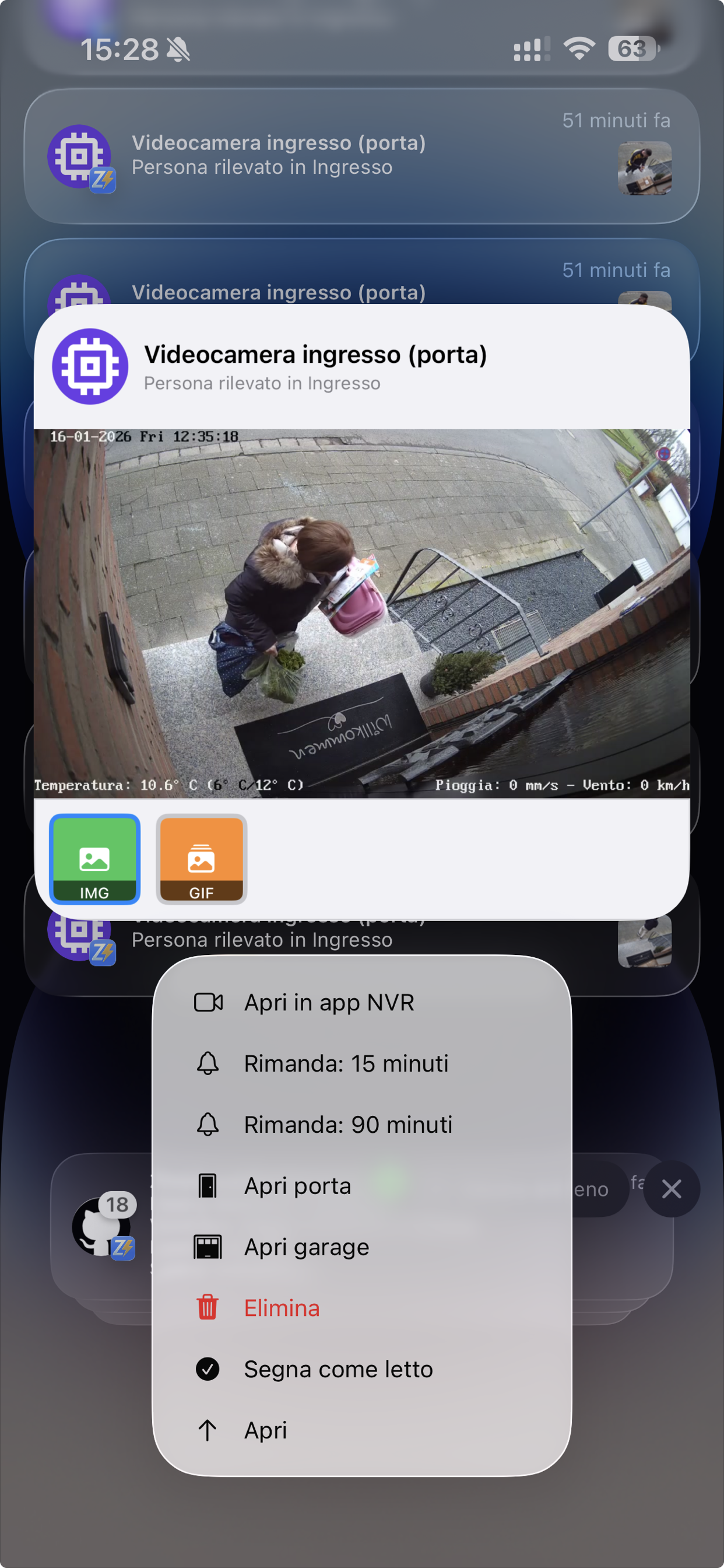Notification with actions